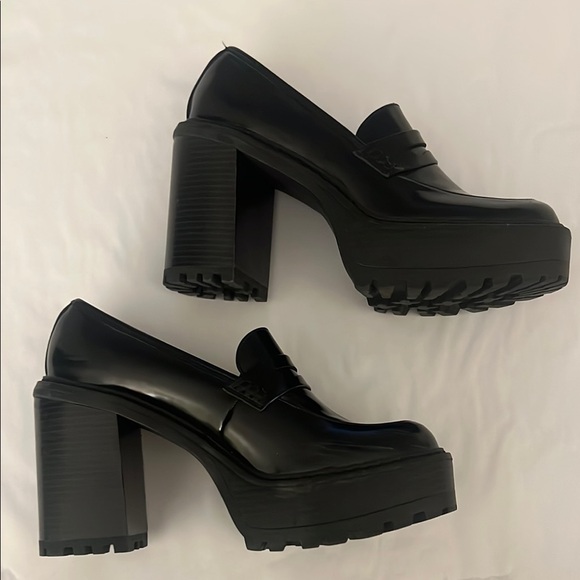 Black Platform Loafers - Picture 3 of 4